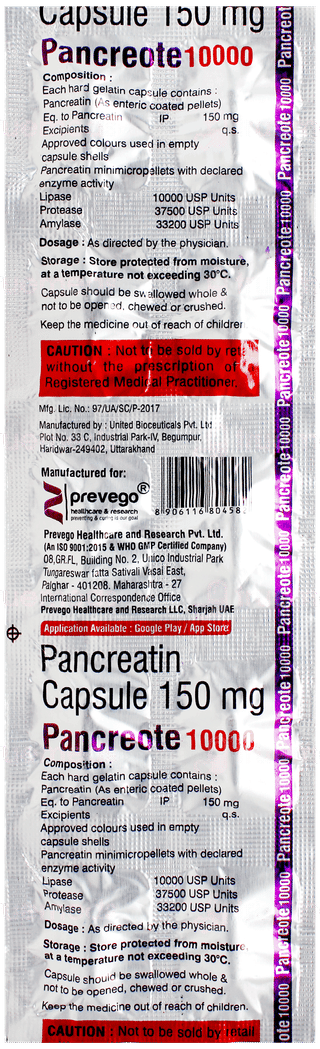 Pancreote 10000 Capsule 10